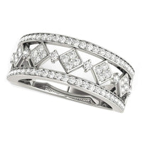 Diamond Studded Square Motif Ring in 14k White Gold (1/2 cttw) - Forever in Harmony