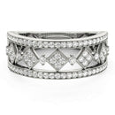 Diamond Studded Square Motif Ring in 14k White Gold (1/2 cttw) - Forever in Harmony