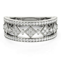 Diamond Studded Square Motif Ring in 14k White Gold (1/2 cttw) - Forever in Harmony