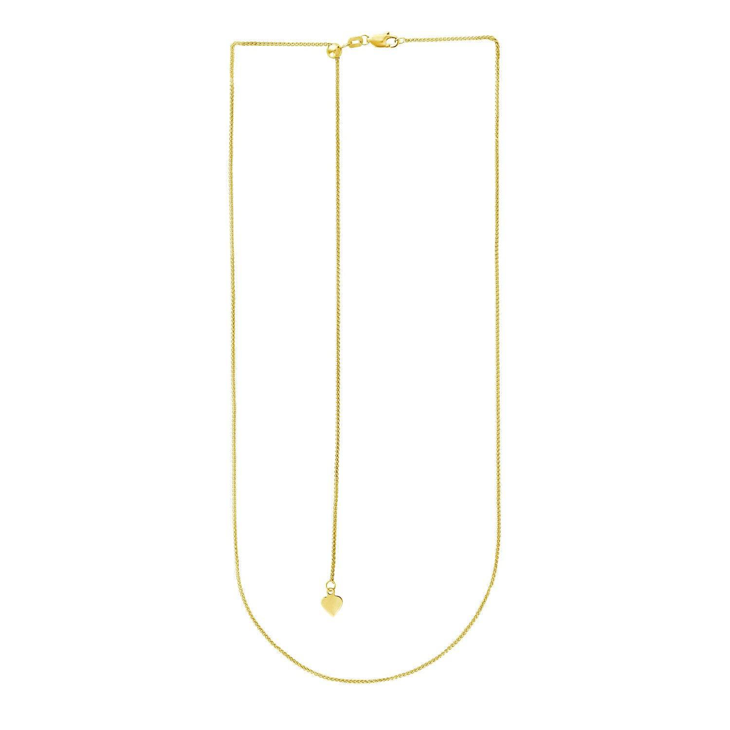 14k Yellow Gold Adjustable Wheat Chain (1.00 mm) | - Forever in Harmony