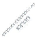 Rhodium Plated Sterling Silver Curb Style Chain (8.40 mm) - Forever in Harmony