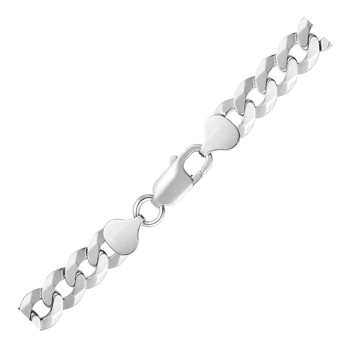 Rhodium Plated Sterling Silver Curb Style Chain (8.40 mm) - Forever in Harmony