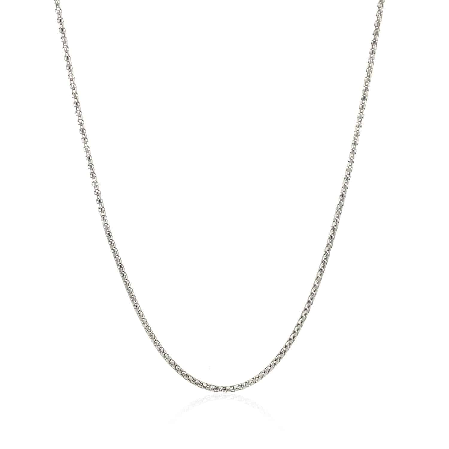 14k White Gold Adjustable Popcorn Chain (1.00 mm) |