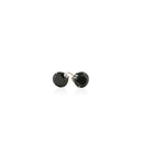 14k White Gold Stud Earrings with Black Faceted Cubic Zirconia(6mm) - Forever in Harmony