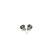 14k White Gold Stud Earrings with Black Faceted Cubic Zirconia(6mm) - Forever in Harmony