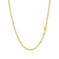 14k Yellow Gold Diamond Cut Cable Link Chain (2.20 mm) - Forever in Harmony