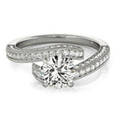 14k White Gold Round Diamond Bypass Style Engagement Ring (1 1/2 cttw) - Forever in Harmony