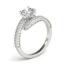 14k White Gold Round Diamond Bypass Style Engagement Ring (1 1/2 cttw) - Forever in Harmony