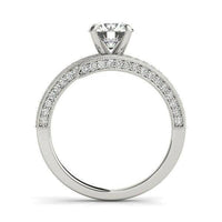 14k White Gold Round Diamond Bypass Style Engagement Ring (1 1/2 cttw) - Forever in Harmony