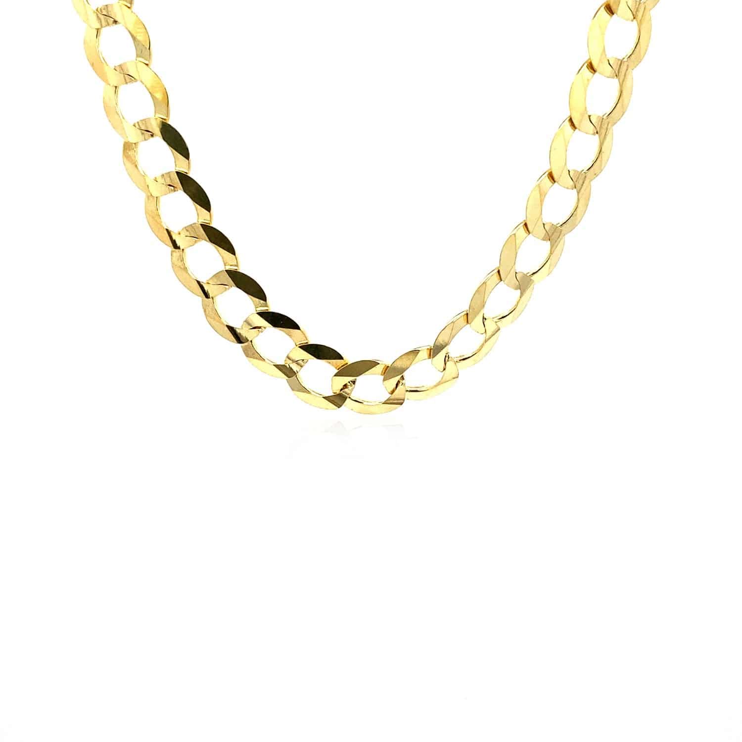 14k Yellow Gold Solid Curb Chain (8.20 mm) | - Forever in Harmony