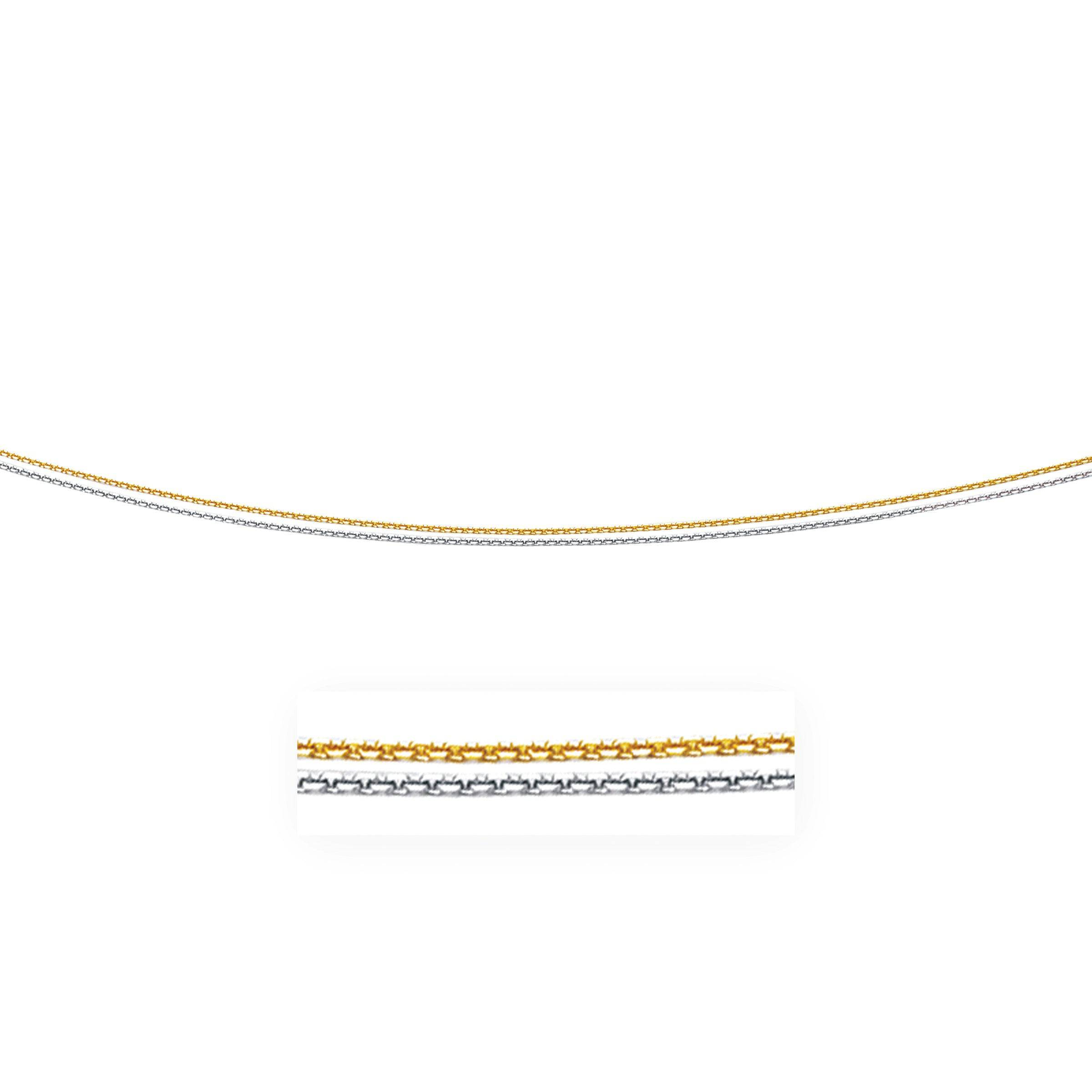 14k TwoTone Double Strand Cable Pendant Chain (1.1 mm) - Forever in Harmony