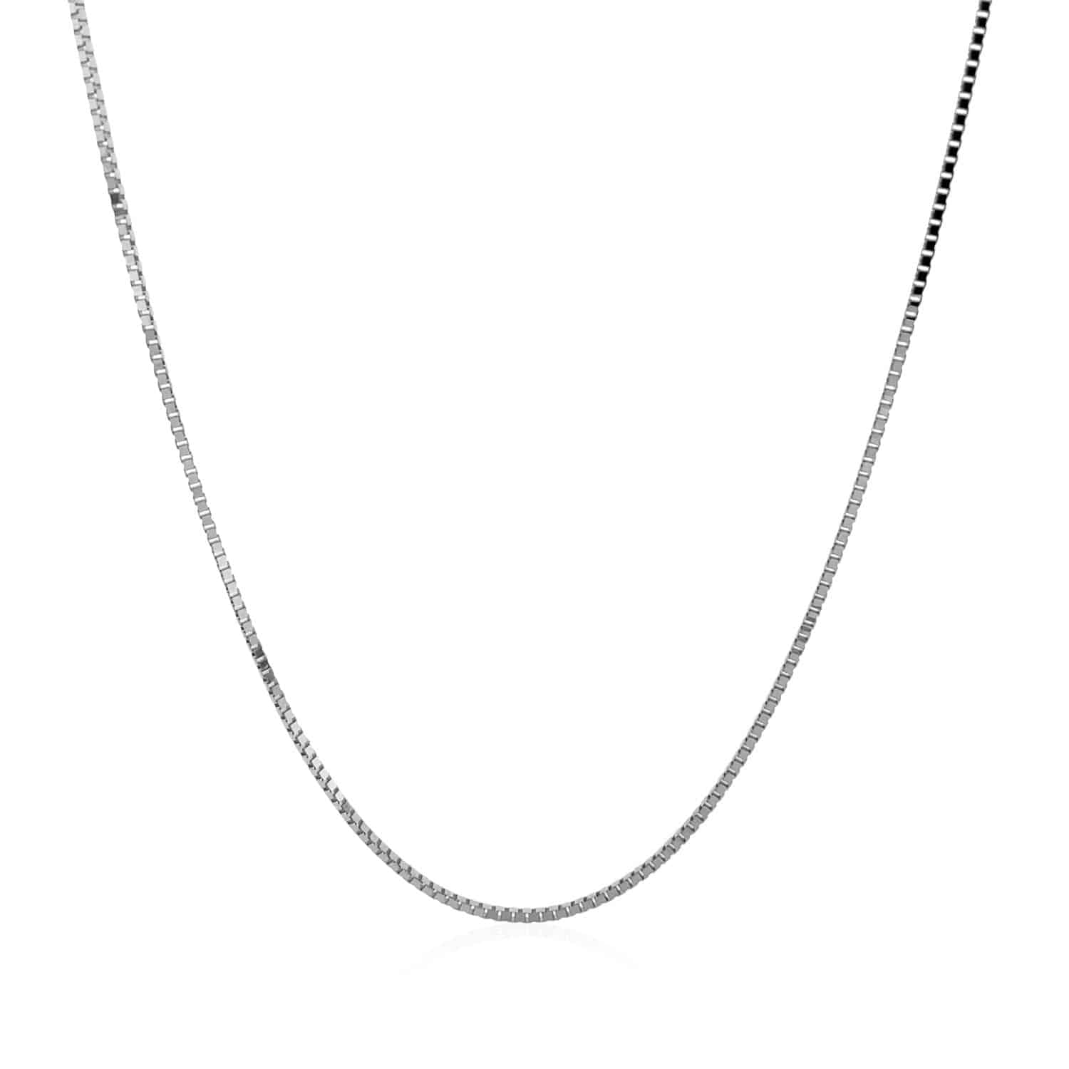 14k White Gold Classic Box Chain (0.75 mm) - Forever in Harmony