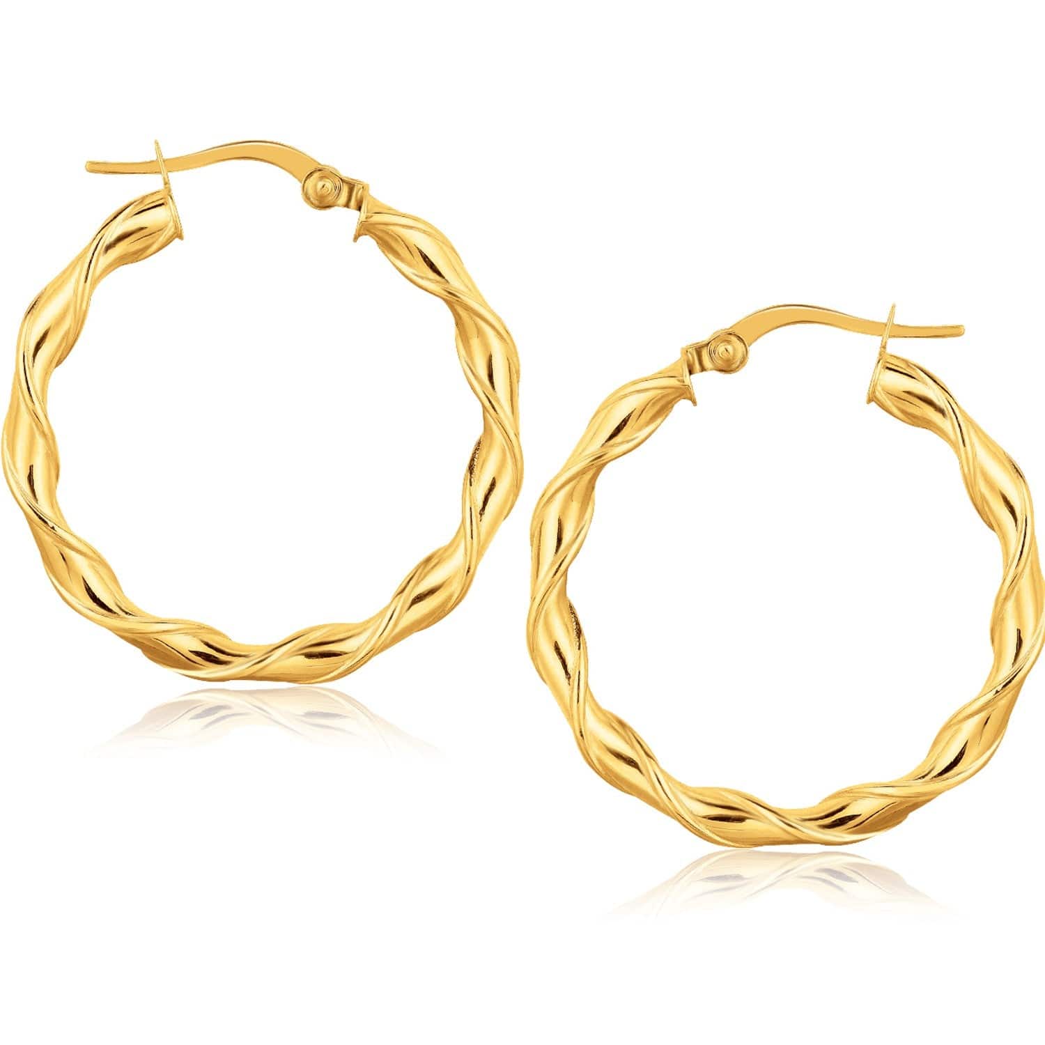 14k Yellow Gold Hoop Earrings (25mm) - Forever in Harmony