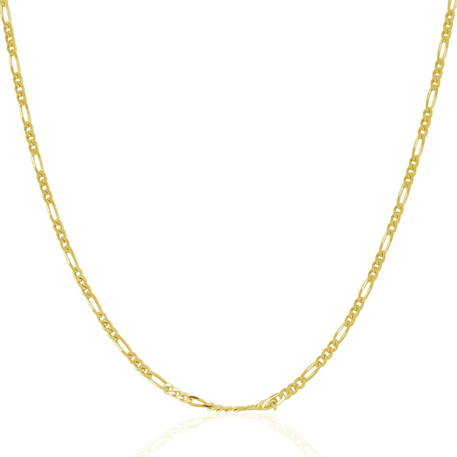 14k Yellow Gold Solid Figaro Chain (1.90 mm) - Forever in Harmony