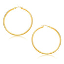 14k Yellow Gold Polished Hoop Earrings (1.5x30mm) - Forever in Harmony