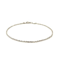 14k White Gold Solid Diamond Cut Rope Bracelet (1.60 mm) | - Forever in Harmony