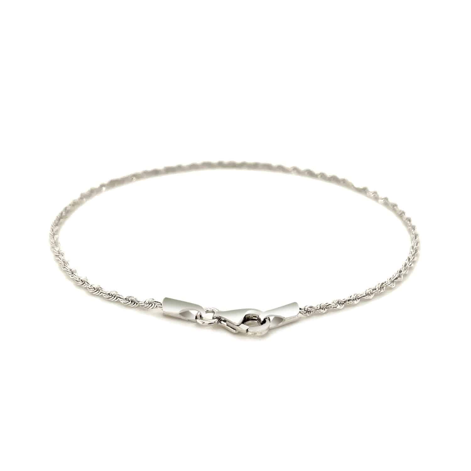 14k White Gold Solid Diamond Cut Rope Bracelet (1.60 mm) | - Forever in Harmony