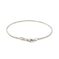 14k White Gold Solid Diamond Cut Rope Bracelet (1.60 mm) | - Forever in Harmony