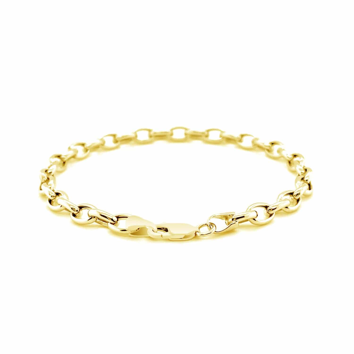 14k Yellow Gold Oval Rolo Bracelet  (4.60 mm) | - Forever in Harmony