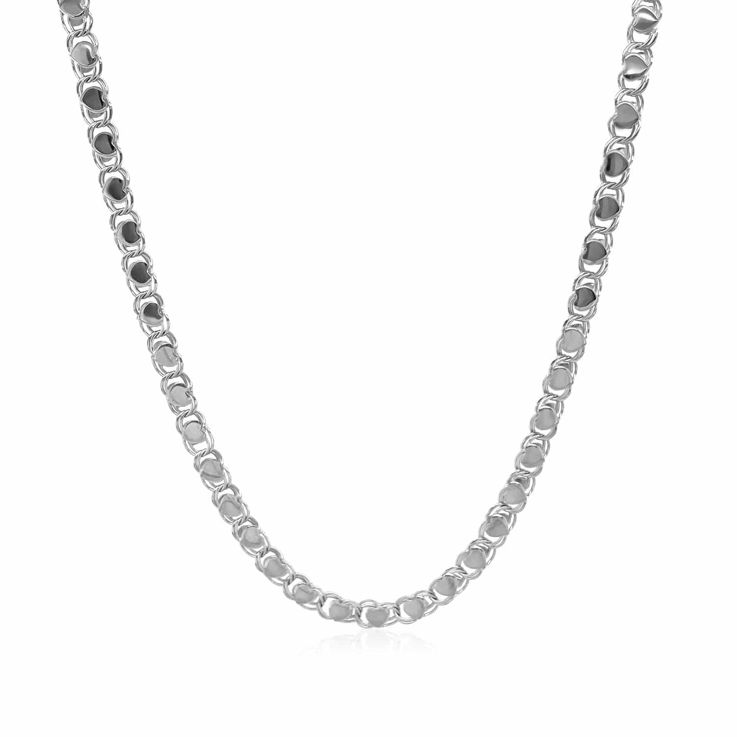 14k White Gold Heart Chain (3.00 mm) - Forever in Harmony