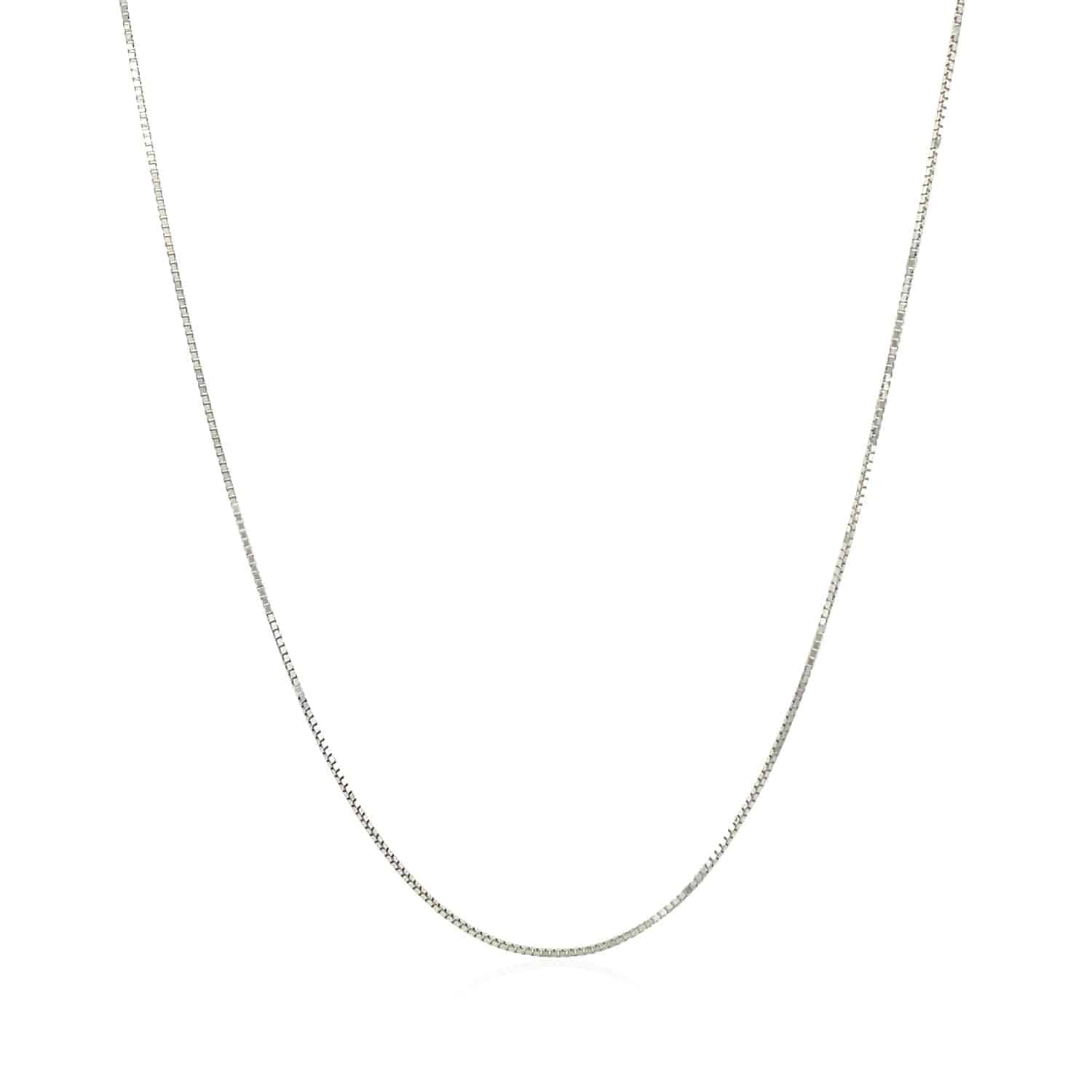 10k White Gold Classic Box Chain (0.60 mm) - Forever in Harmony