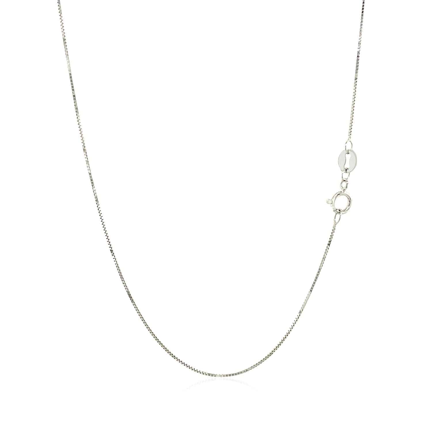 10k White Gold Classic Box Chain (0.60 mm) - Forever in Harmony