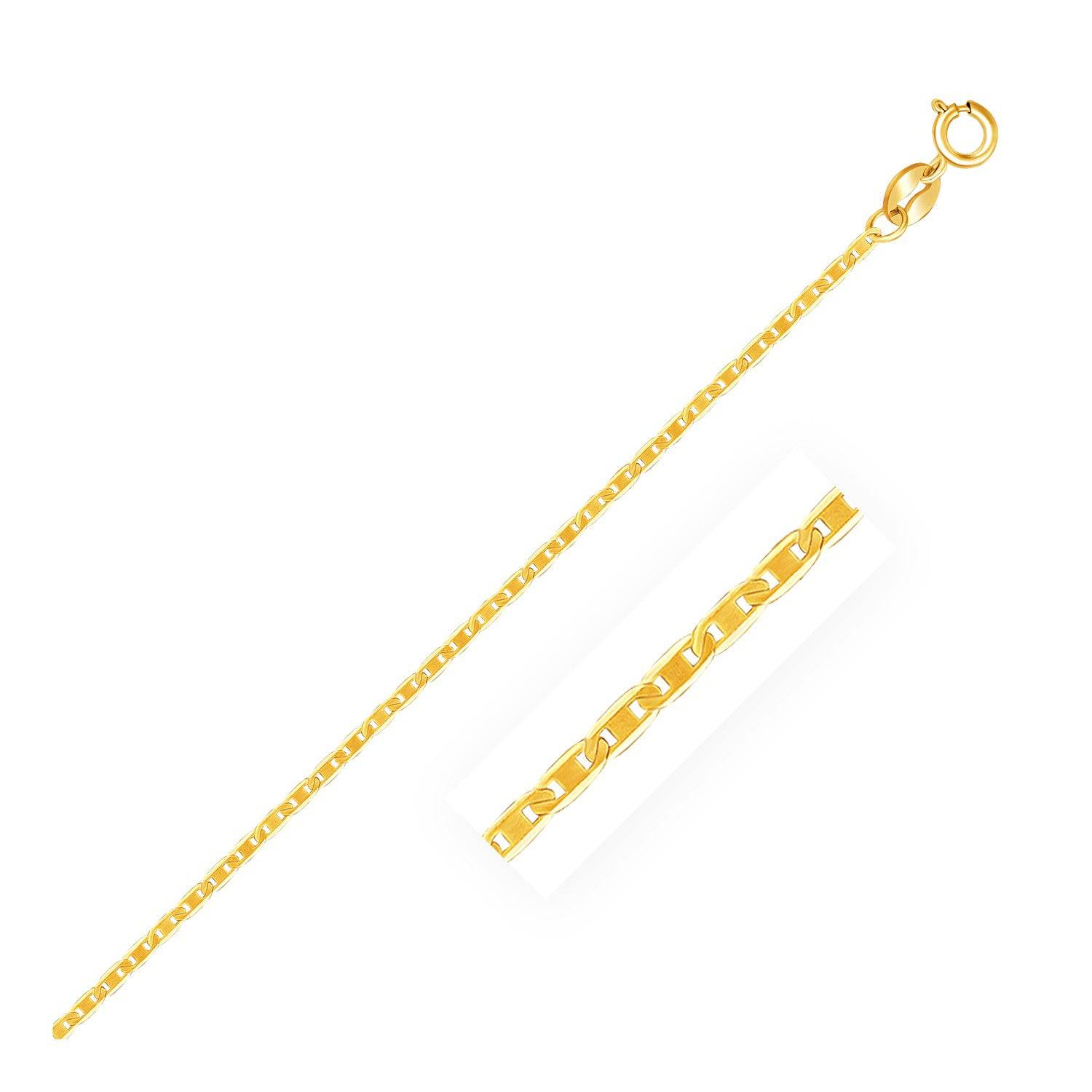 14k Yellow Gold Mariner Link Chain (1.20 mm) - Forever in Harmony