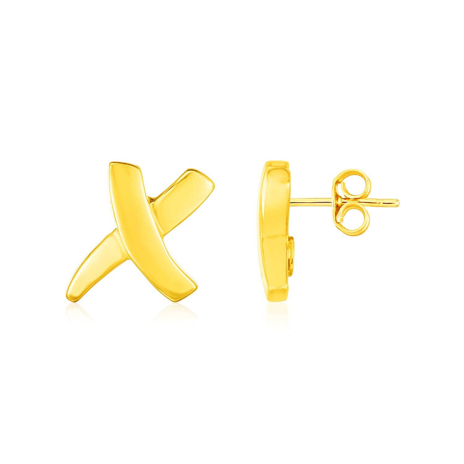 14K Yellow Gold X Earrings - Forever in Harmony