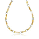 14k Two-Tone Round and Cable Style Link Necklace | - Forever in Harmony