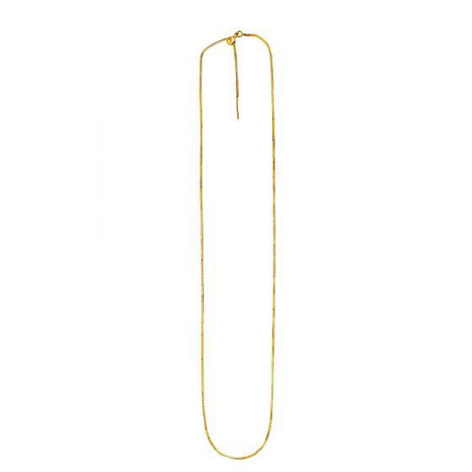 Endless Adjustable Box Chain in 14k Yellow Gold (0.95 mm) |