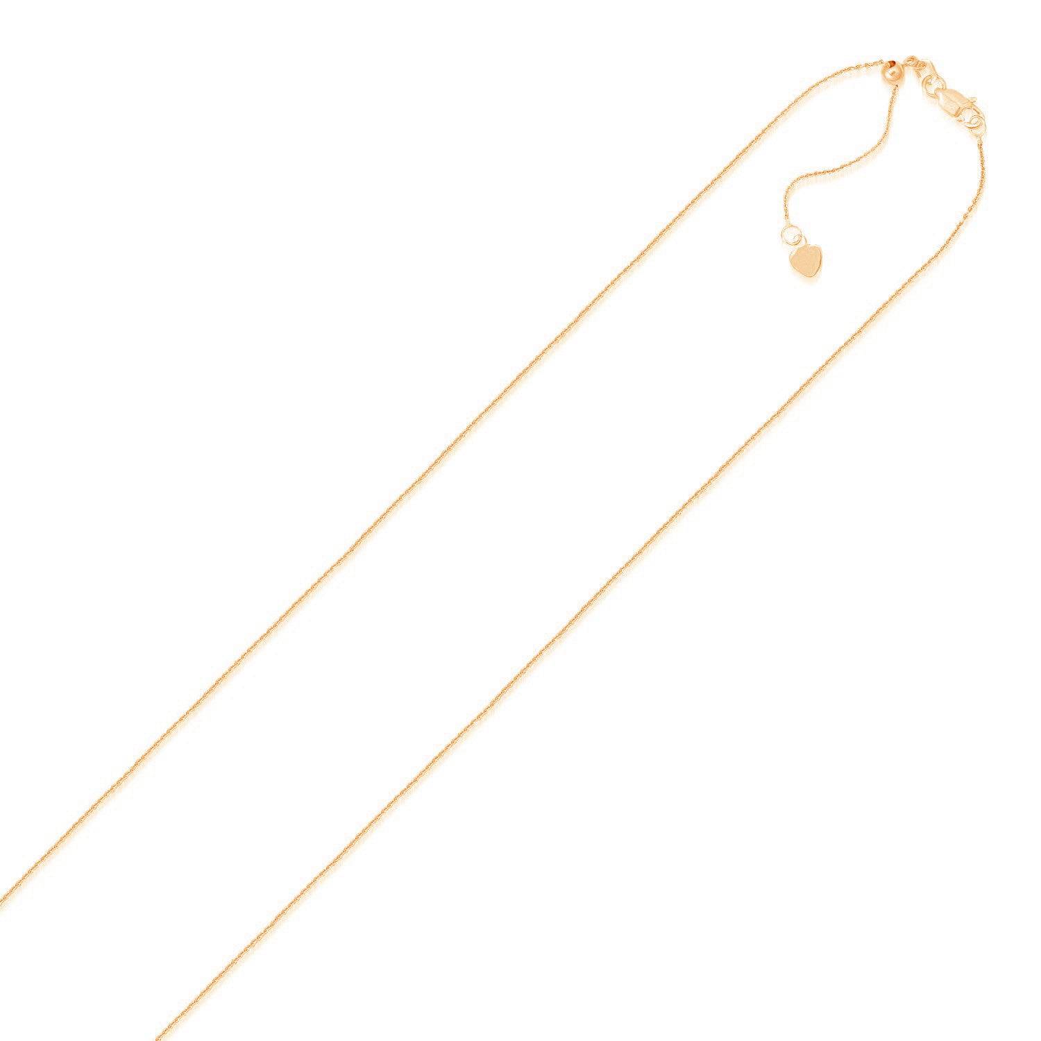 14k Rose Gold Adjustable Cable Chain (1.10 mm) | 22''