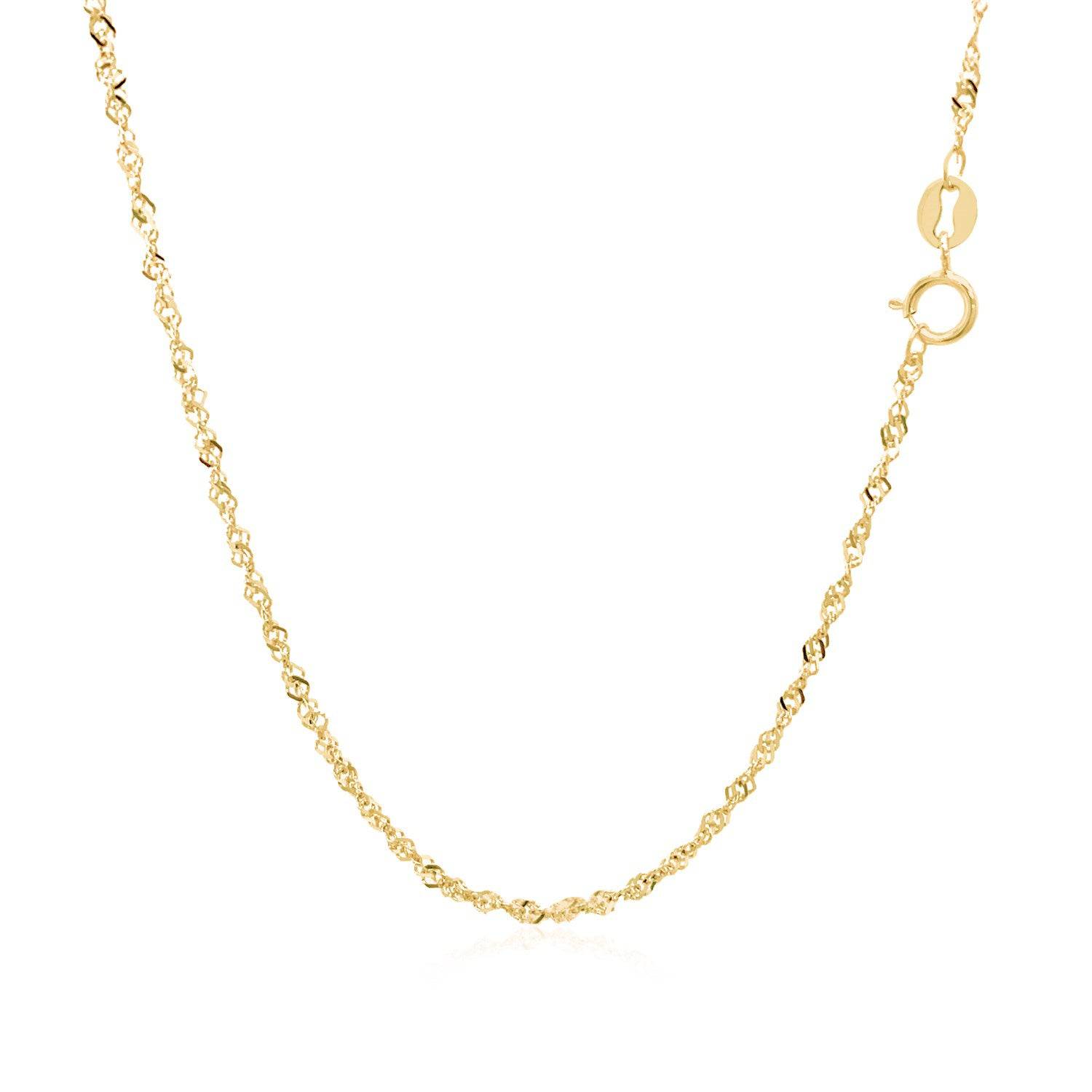 14k Yellow Gold Singapore Chain (1.30 mm) - Forever in Harmony