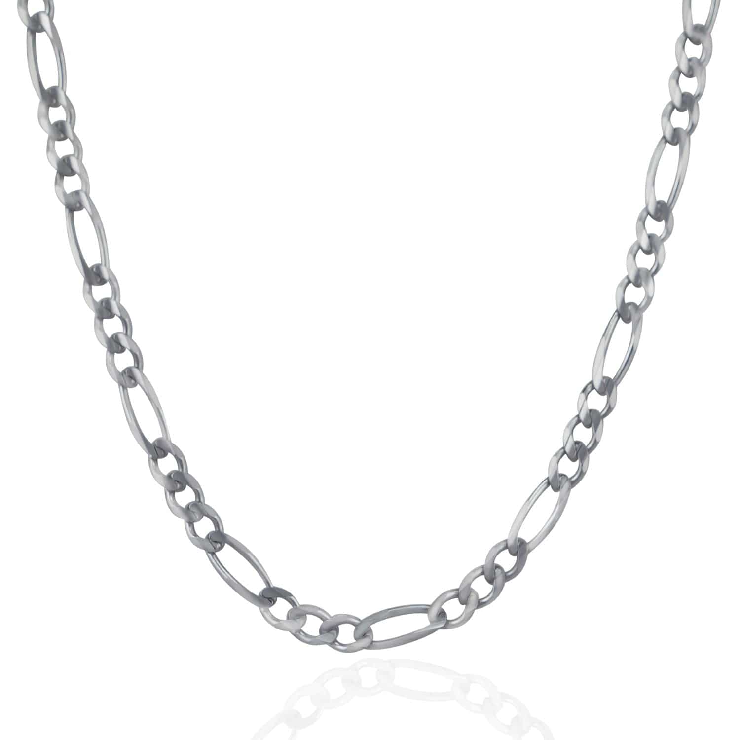 14k White Gold Solid Figaro Chain (4.50 mm) - Forever in Harmony