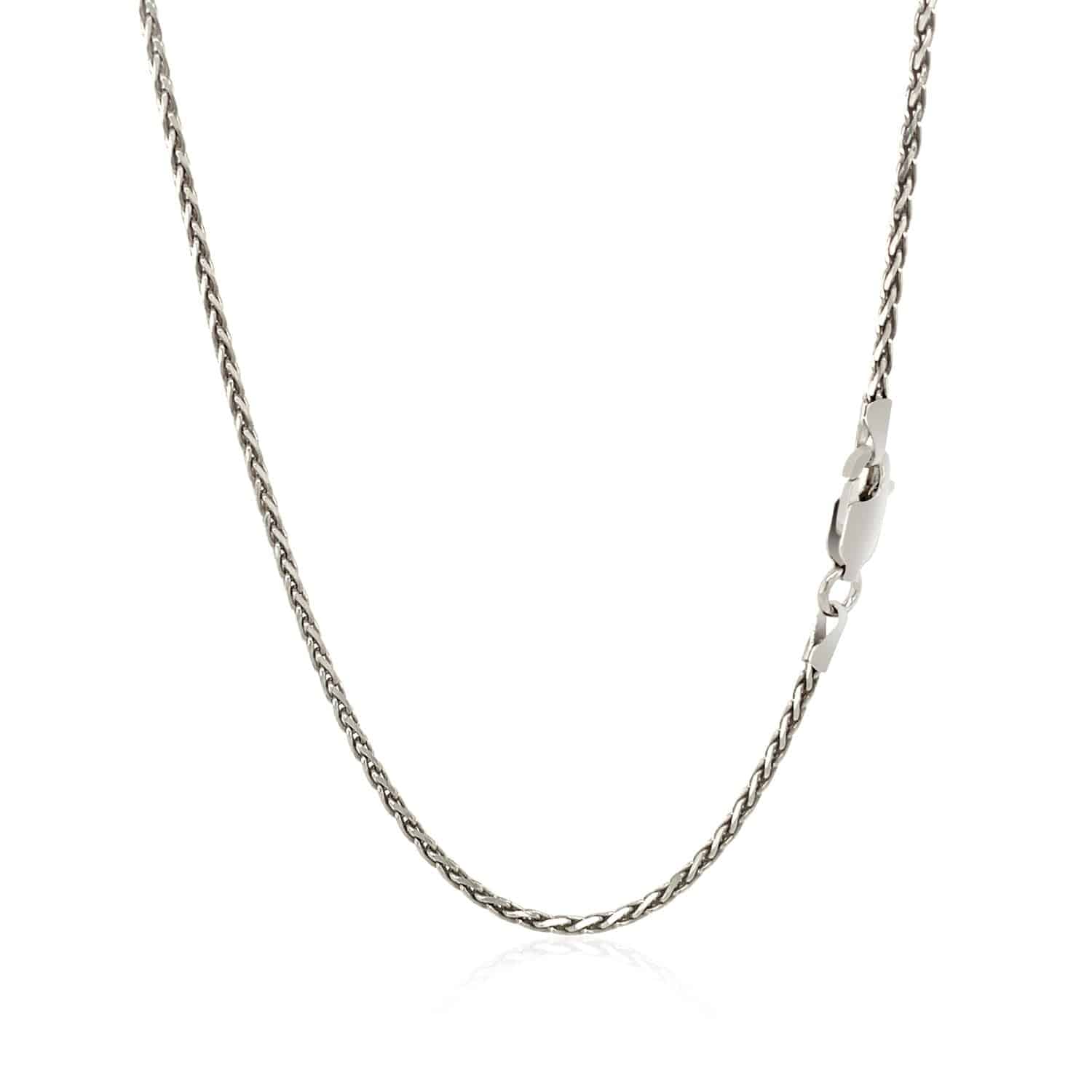 Sterling Silver Rhodium Plated Wheat Chain (1.50 mm) - Forever in Harmony