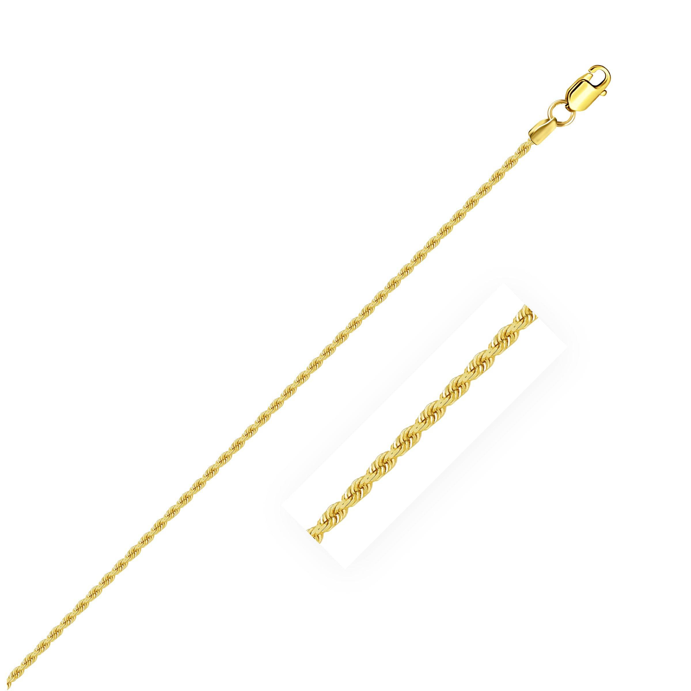 14k Yellow Gold Solid Rope Chain (1.30 mm) |