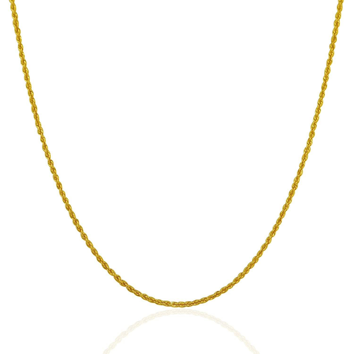 14k Yellow Gold Solid Rope Chain (1.30 mm) | - Forever in Harmony