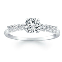 14k White Gold Shared Prong Accent Diamond Engagement Ring - Forever in Harmony