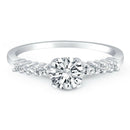 14k White Gold Shared Prong Accent Diamond Engagement Ring - Forever in Harmony