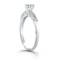 14k White Gold Shared Prong Accent Diamond Engagement Ring - Forever in Harmony