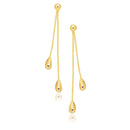 14k Yellow Gold Double Drop Long Earrings - Forever in Harmony