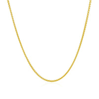 14k Yellow Gold Diamond Cut Round Wheat Chain (1.20 mm) - Forever in Harmony