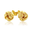 14k Yellow Gold Love Knot with Ridge Texture Earrings - Forever in Harmony