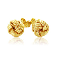 14k Yellow Gold Love Knot with Ridge Texture Earrings - Forever in Harmony