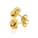 14k Yellow Gold Love Knot with Ridge Texture Earrings - Forever in Harmony