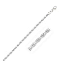 14k White Gold Solid Diamond Cut Rope Bracelet (3.00 mm) | - Forever in Harmony