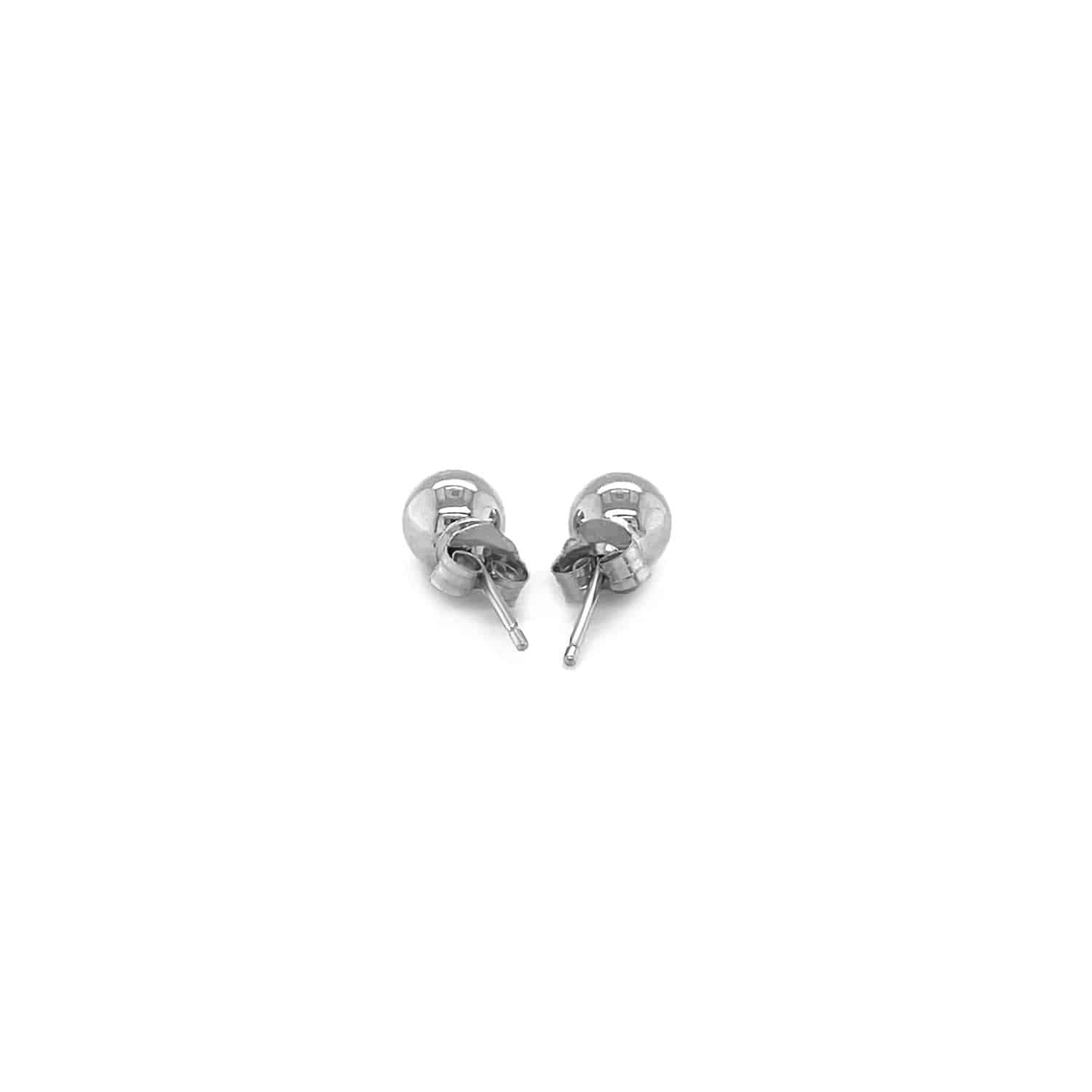 14k White Gold Classic Round Stud Earrings (5.0 mm) - Forever in Harmony