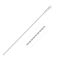 14k White Gold Solid Diamond Cut Rope Bracelet (1.80 mm) | - Forever in Harmony