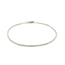 14k White Gold Solid Diamond Cut Rope Bracelet (1.80 mm) | - Forever in Harmony