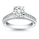 14k White Gold Pave Diamond Cathedral Engagement Ring - Forever in Harmony