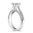 14k White Gold Pave Diamond Cathedral Engagement Ring - Forever in Harmony